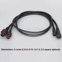 waterproof plug extension cord male and female docking 3 pin lamp socket quick connect outdoor power cable