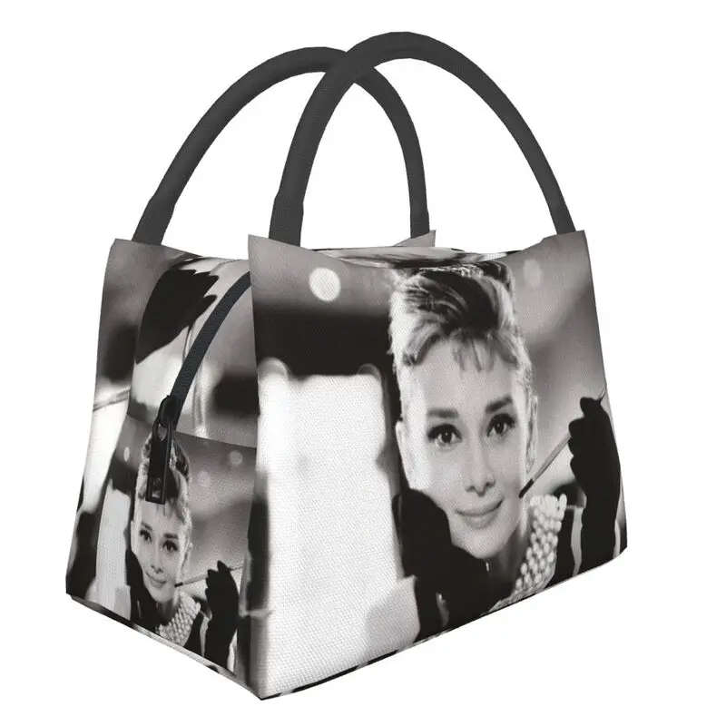 

Cute Audrey Hepburn Lunch Boxes for Women Multifunction Thermal Cooler Food Insulated Lunch Bag Hospital Office Pinic Container