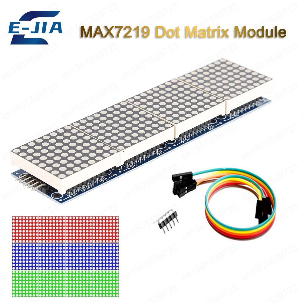 

MAX7219 Dot Matrix Module For Arduino Microcontroller 4 In 1 Display MCU Microcontroller Driver Board with 5P Line