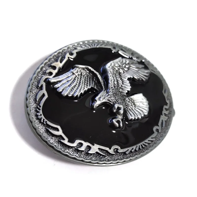 Овальная Серебряная черная масляная металлическая пряжка для ремня 4 см ремень