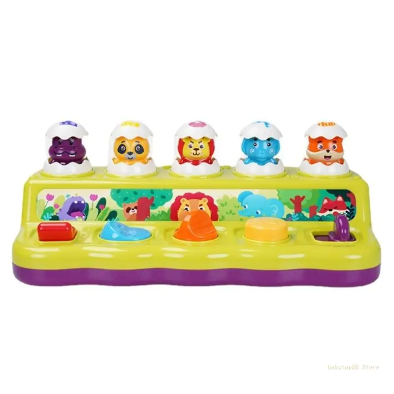 

Y4UD Hide & Seek Animal Toy for Babies Music Animal Tabletop Montessori Toy Preschooler Teaching Props Brain Development Toy