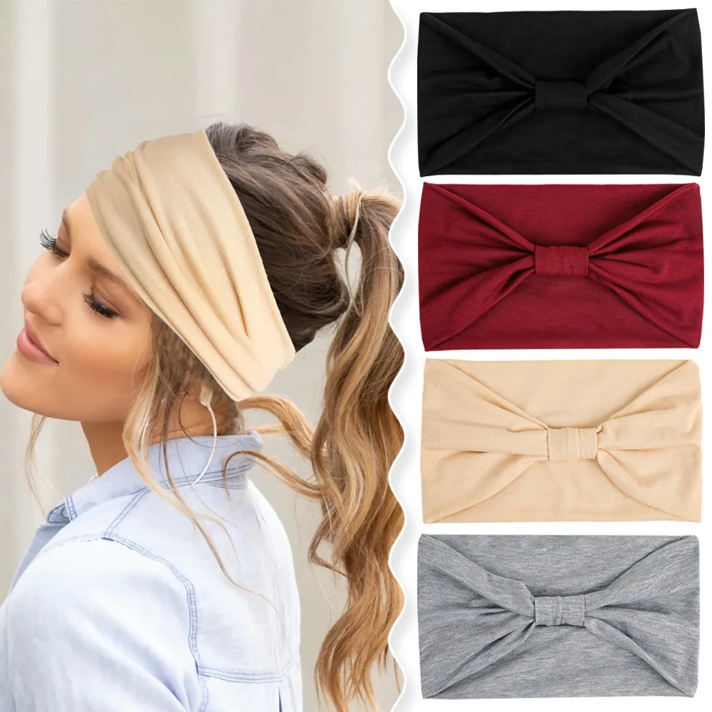 

Sport Yoga Elastic Wide Knot Hairbands Headband Women Girls Scrunchie Headwrap Hair Head Bands Hoop Turban Accessories Headdress