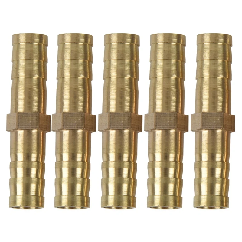 5Pcs 8Mm Inner Dia Air Gas Straight Hose Pipe Barb Coupler