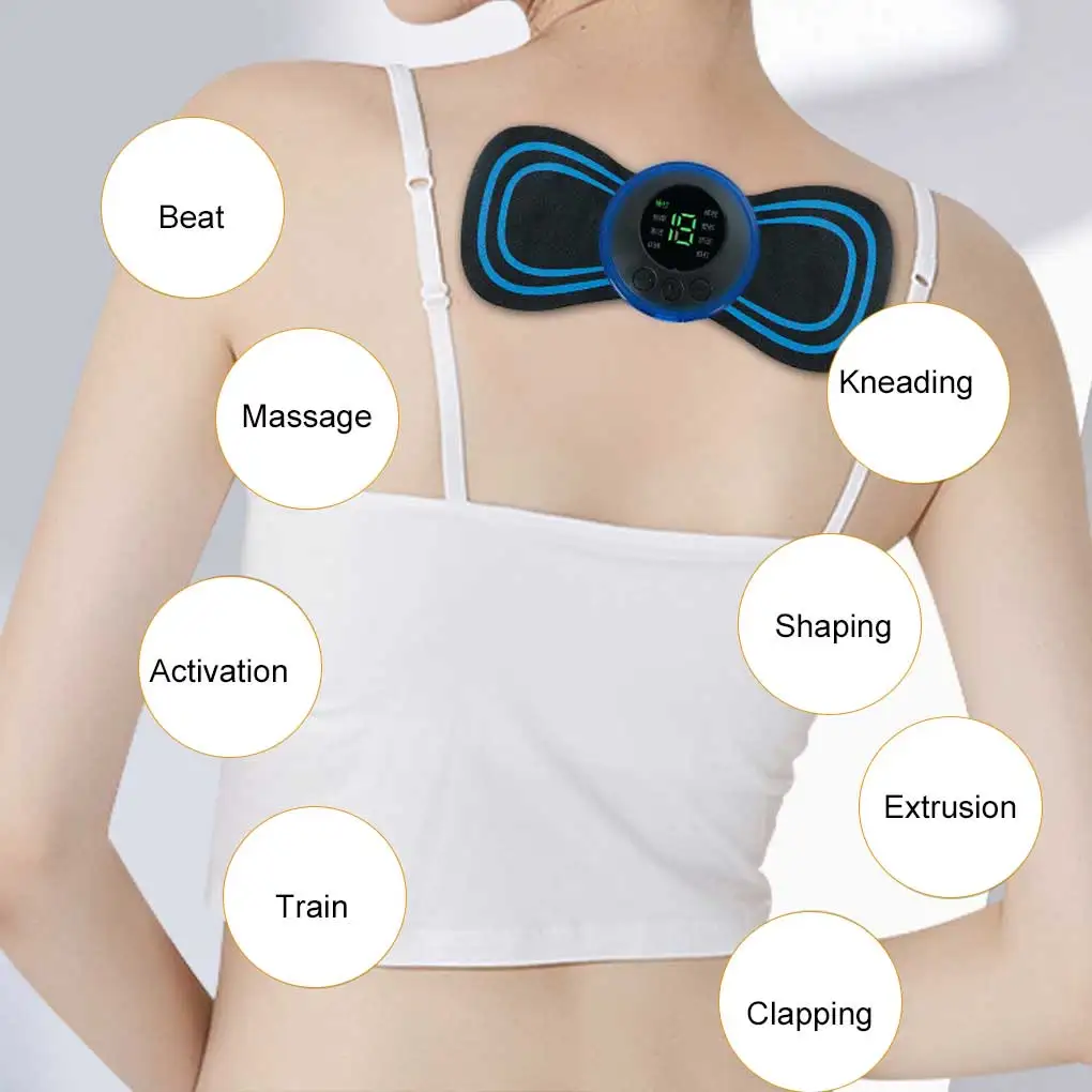 

Rechargeable Neck Massager Portable Pulse Massagers LCD Display 8 Mode 19-Gear Lightweight Electric Relaxation Massage Patch
