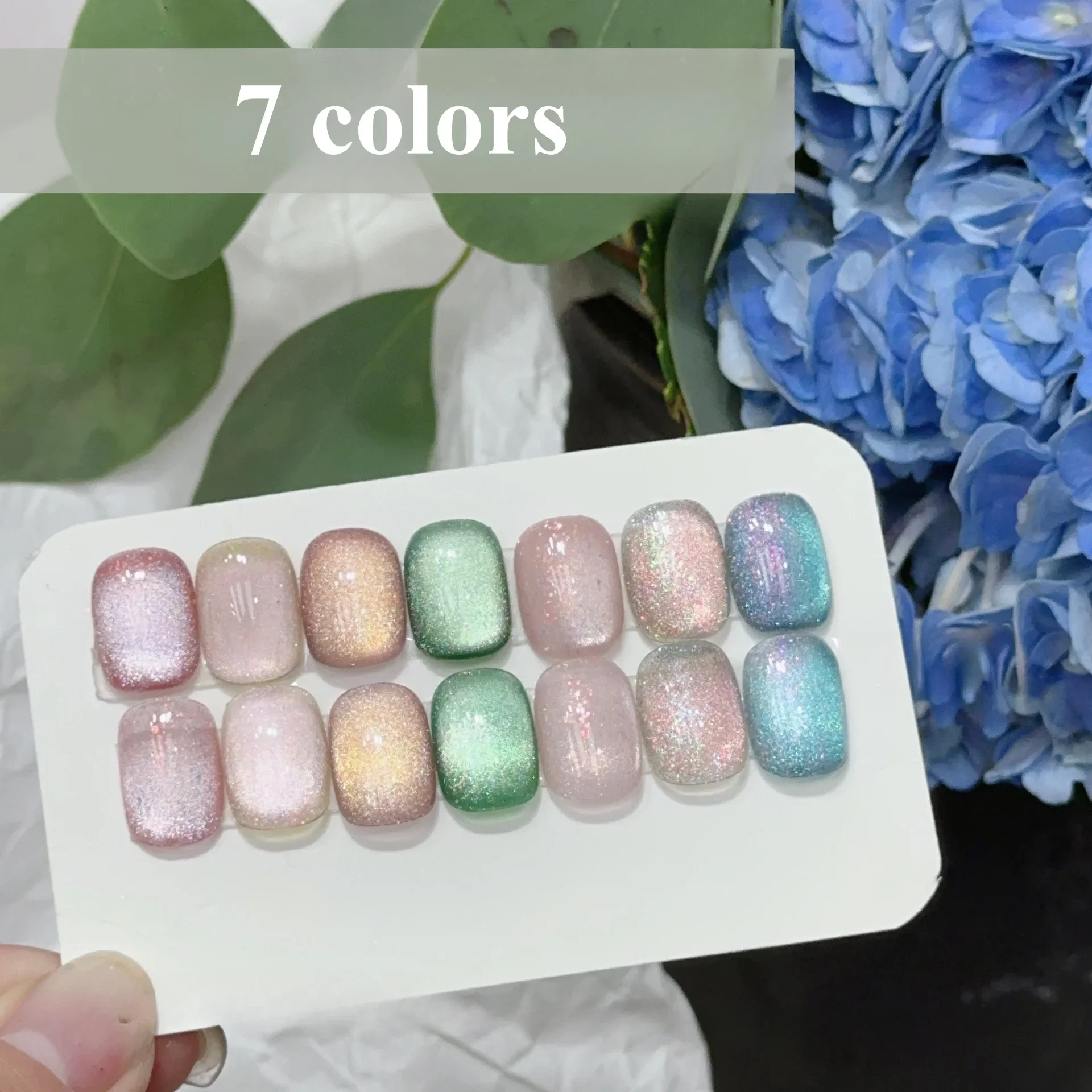 Фото 7 шт./набор, светоотражающие блестящие лаки для ногтей, 12 мл №2