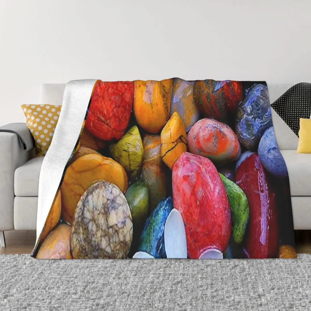 Теплое дышащее одеяло с красочными камнями для всех сезонов добавляет тепла