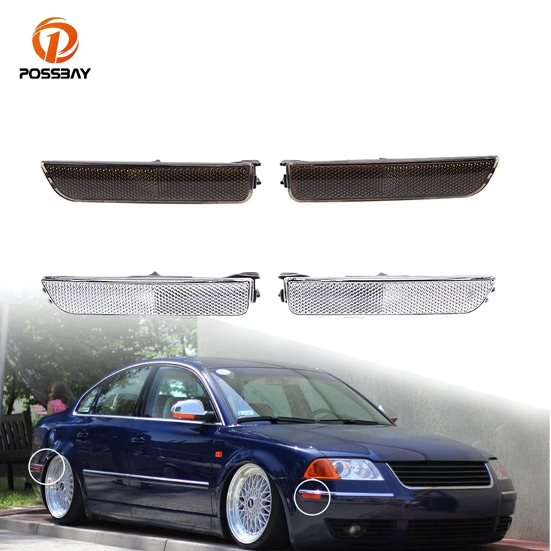 

2Pcs Car Front Bumper Side Marker Light Turn Signal Indicators Lamp Without Bulbs for Volkswagen VW Passat B5.5 2001-2005