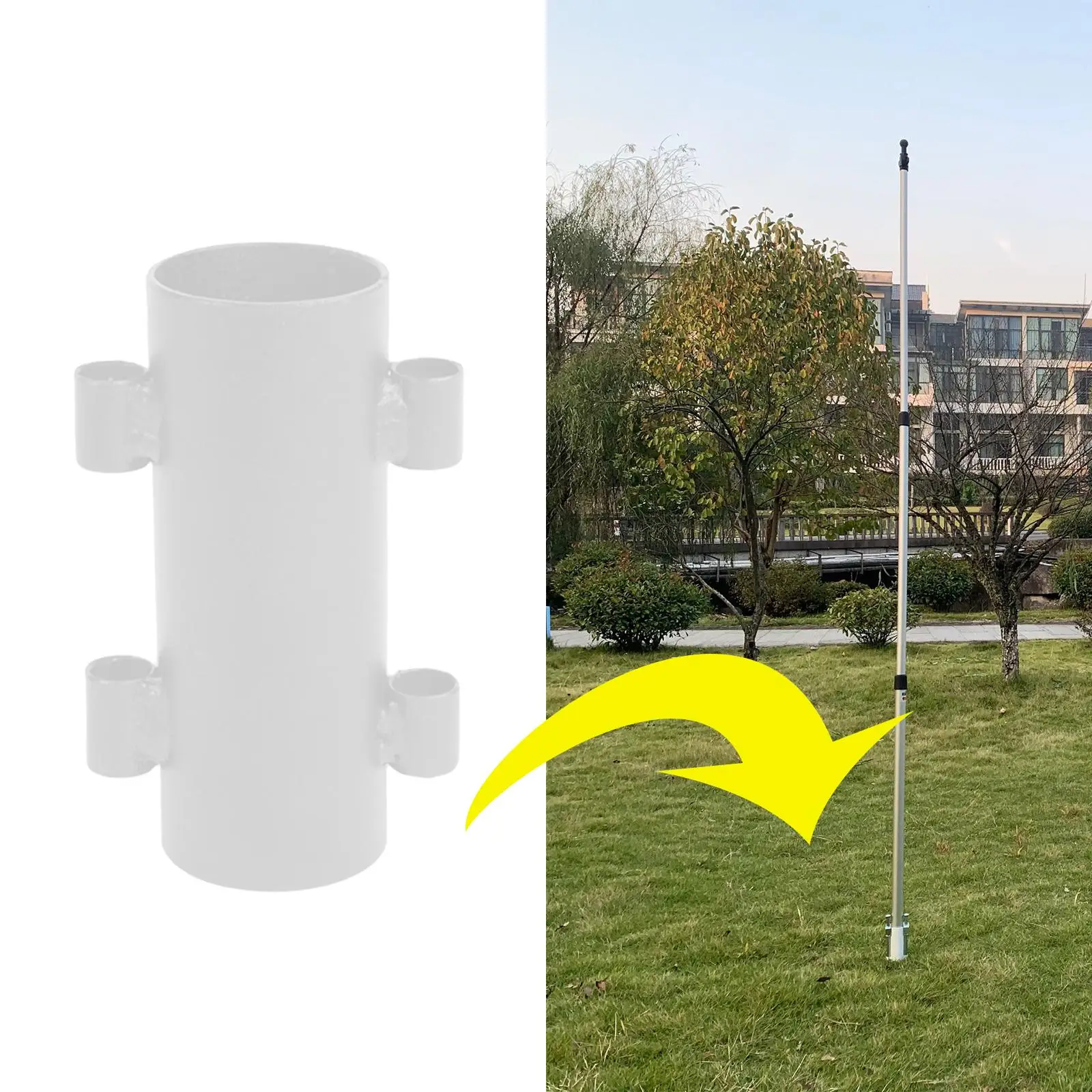 

Outdoor Camping Awning Rod Holder Windproof Hiking Canopy Tent Bracket Fixed Tube