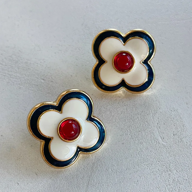 

Trendy Creative Party Women Earring Beautiful Enamel Flower Sweet Earring for Woman Excellent Jewelry Gifts Earring