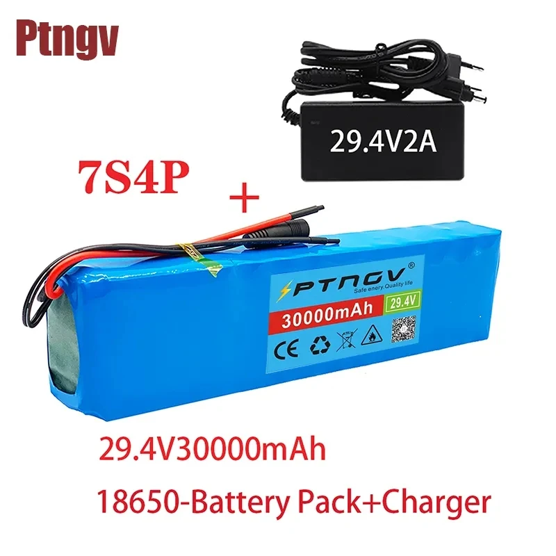 

new 7s4p 30000 MAH electric bicycle motor eBike scooter lithium ion battery pack 29.4V 18650 rechargeable battery + charger