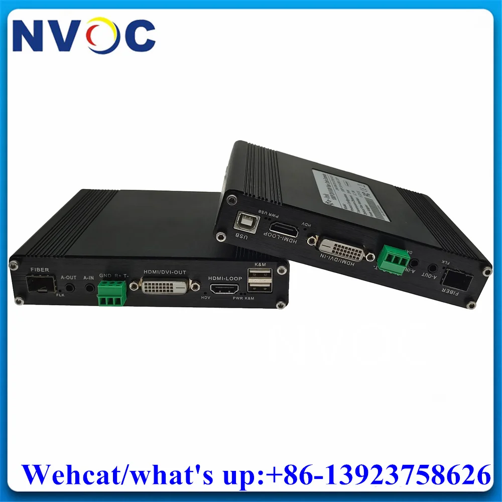 Оптоволоконный преобразователь HDMI/DVI KVM, 1Ch 1080P DVI + 1Ch RS232 + 1Ch Bidi Stereo Audio over Fiber Extender,HDMI Loop Out,SMF,20KM LC SFP