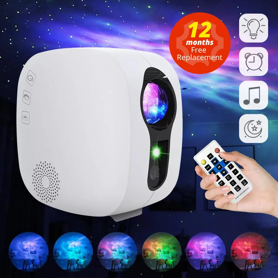 

Rotating Star Galaxy Starry Sky Projector Water Waving Led Night Light Colorful Nebula Cloud Lamp Atmospher Bedroom Beside Lamp