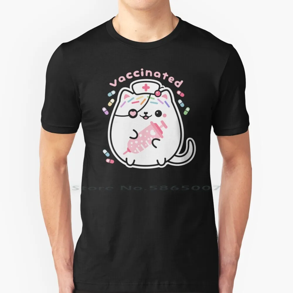 Футболка Kitipai для кошек и медсестер, вакцинация, хлопок 6XL, милая вакцинация для кошек и медсестер, Kitipai Sugarhai Yami Kawaii Menhera
