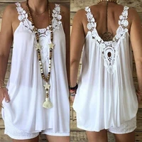 tank tops women 2022 fashion t shirt loose casual pure color lace sleeveless camisole summer y2k clothes