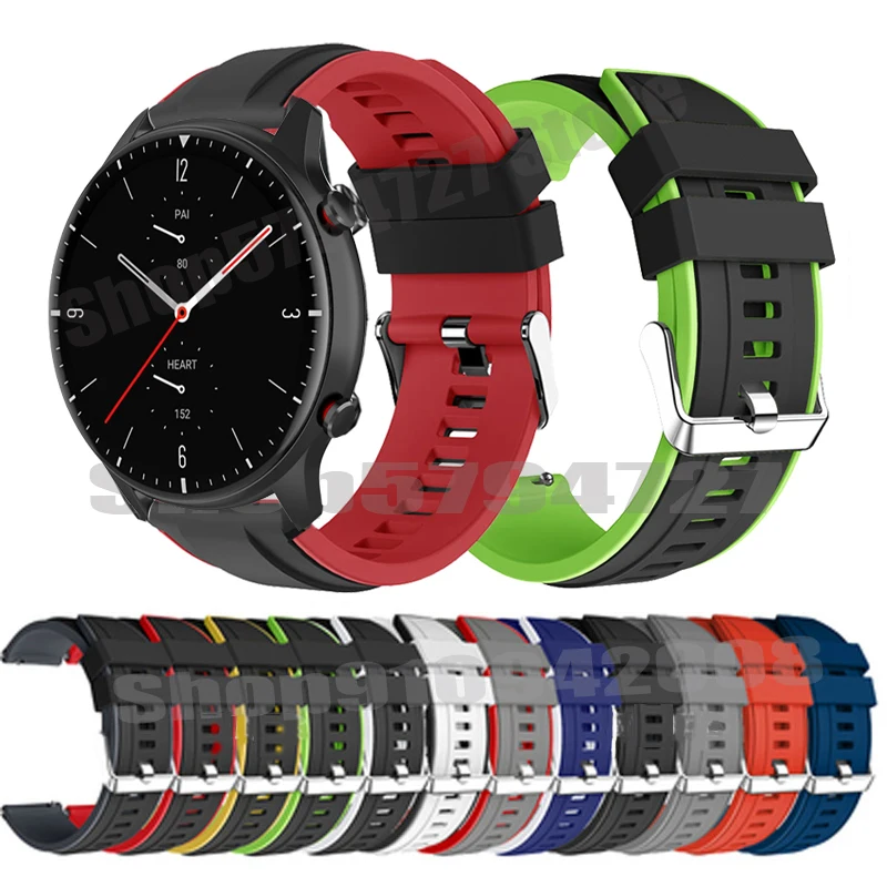 

Ремешок для часов Amazfit GTS/2/2e/GTS2 Mini/GTR 3/Pro/47 мм/GTR2/2e/stratos 2/3, спортивный силиконовый браслет Amazfit ремешок bip, 20 мм/22 мм