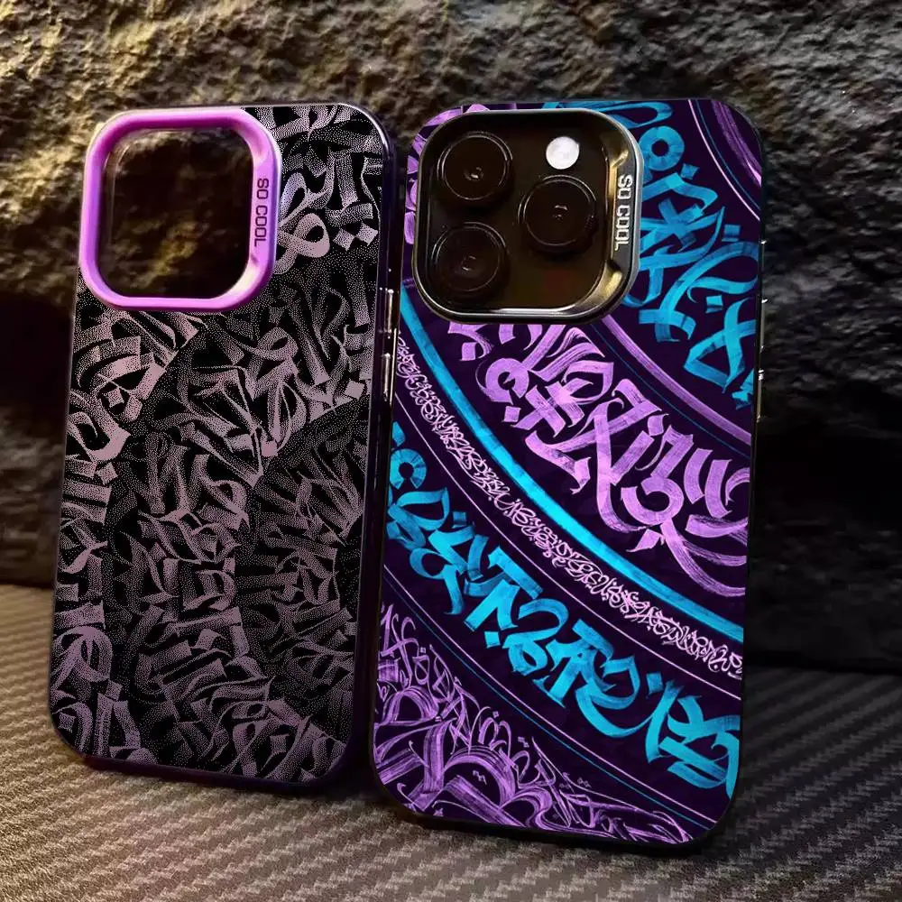 Фото Чехол для телефона P-Pokras Design Art Graffiti для iPhone 17, 17e, 16, 15, 14, 13, 12, 11 mini, Pro Max, 8, 7, Air Plus, матовая задняя крышка с защитой от падений №1