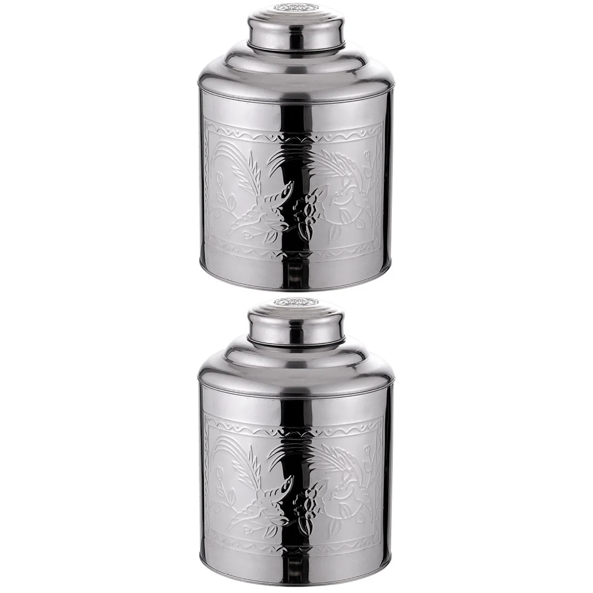 

2x Rectangular Tinplate Tins Tea Storage Cookie Tins Ceramic Coffee Canister Cereal Sealed Canister Sugar Jar