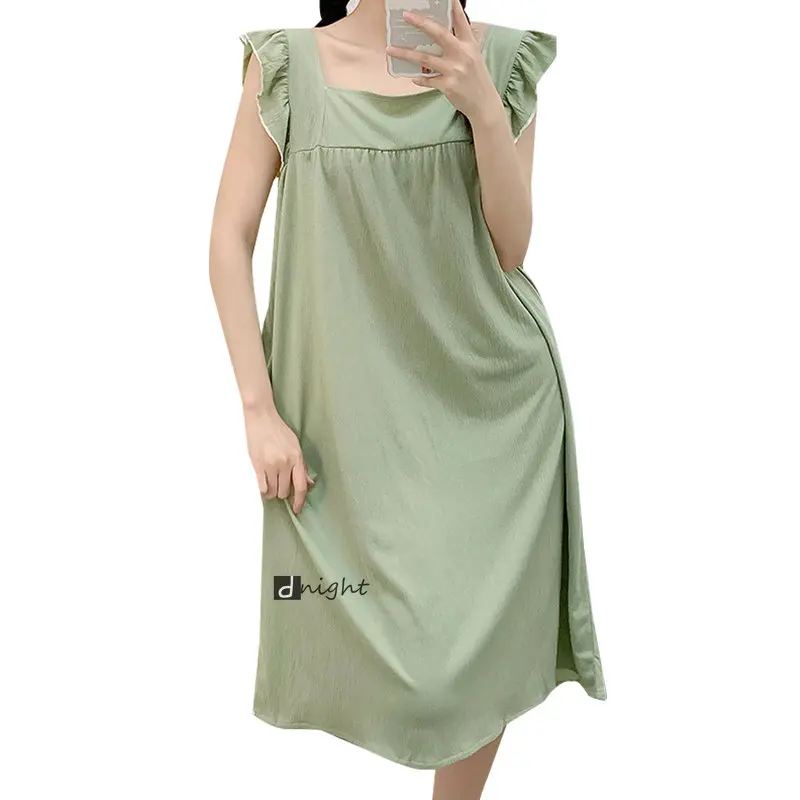 Women's Summer Cotton Night Gown Night Dress Spaghetti Strap Sleepwear Nightgown Plus Size 3xl 5xl 6XL  Sleeping Dress