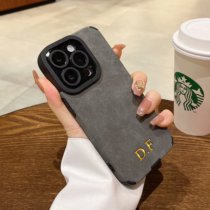 Чехол с персонализированными инициалами и именем на заказ для iPhone 16 15 14 13 12 Pro Max