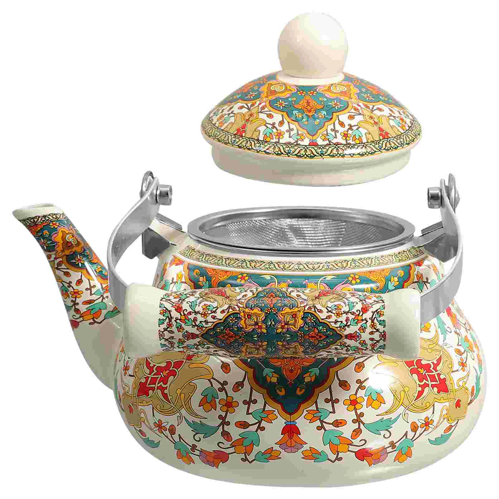 

Kettle Teapot Home Accessories Vintage Container Hotel Teakettle Coffee Kettles Stovetop Strainer Enamel Thickened Water