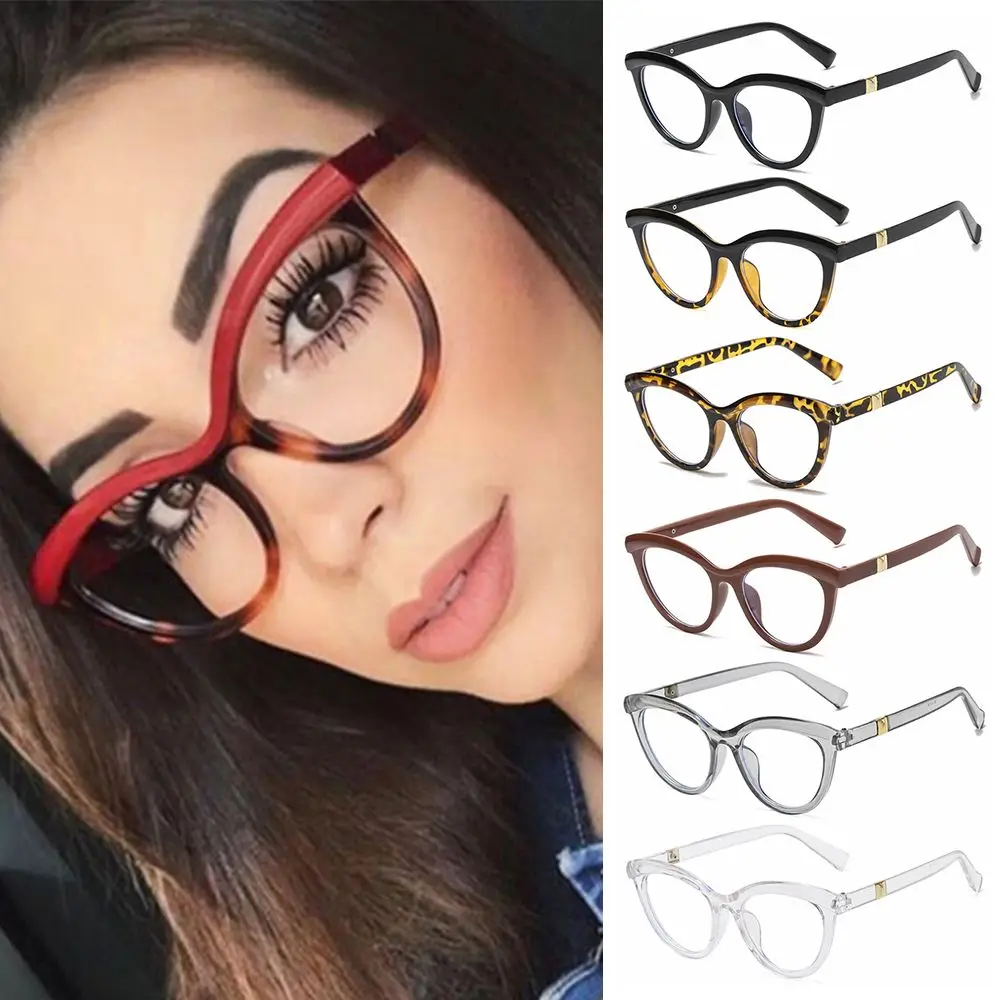 

Fashion Round Frame UV400 Game Anti Blue Light Glasses Computer Eyeglasses Cat Eye Sunglasses