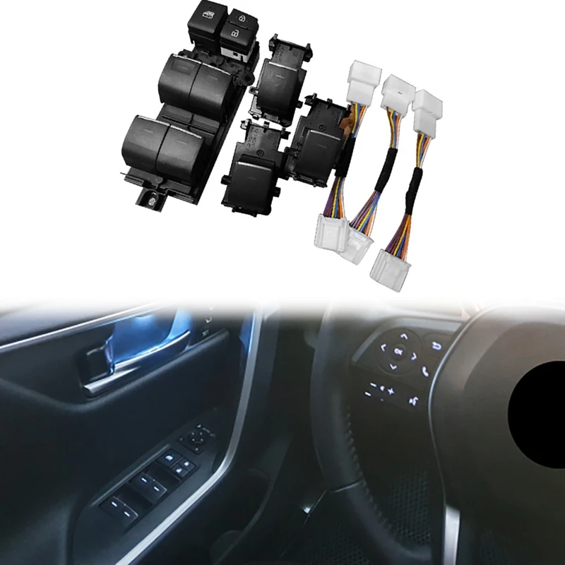 1 комплект голубая деталь кнопка переключения стеклоподъемника с кабелем для Toyota