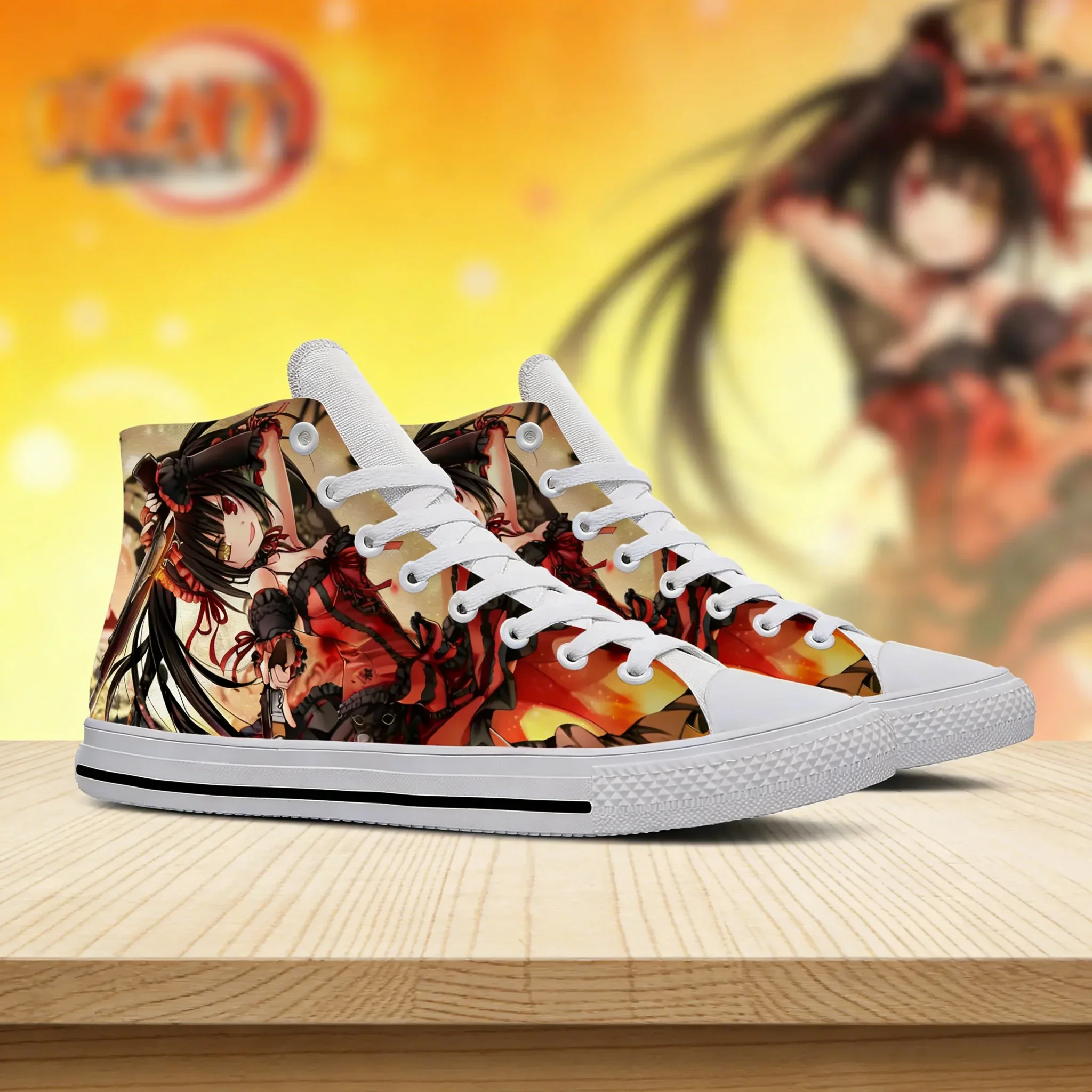 Фото Кроссовки Cartoon Date Live Kurumi High Top, легкие повседневные унисекс-кеды для скейтбординга №5
