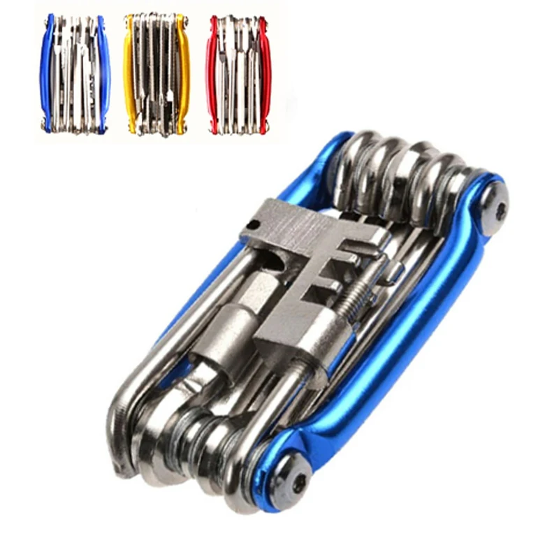 

Bike Tools 10 In 1 Bicycle Repairing Set Bike Repair Tool Kit Folding Wrench Screwdriver Chain Carbon steel bicycle Repair tools