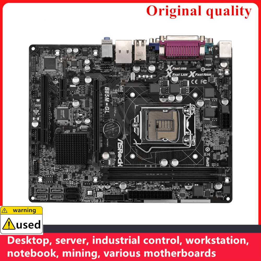 Используется для материнских плат ASROCK B85M-GL LGA 1150 DDR3 16GB M-ATX для Intel B85 десктопной материнской платы SATA III USB3.0
