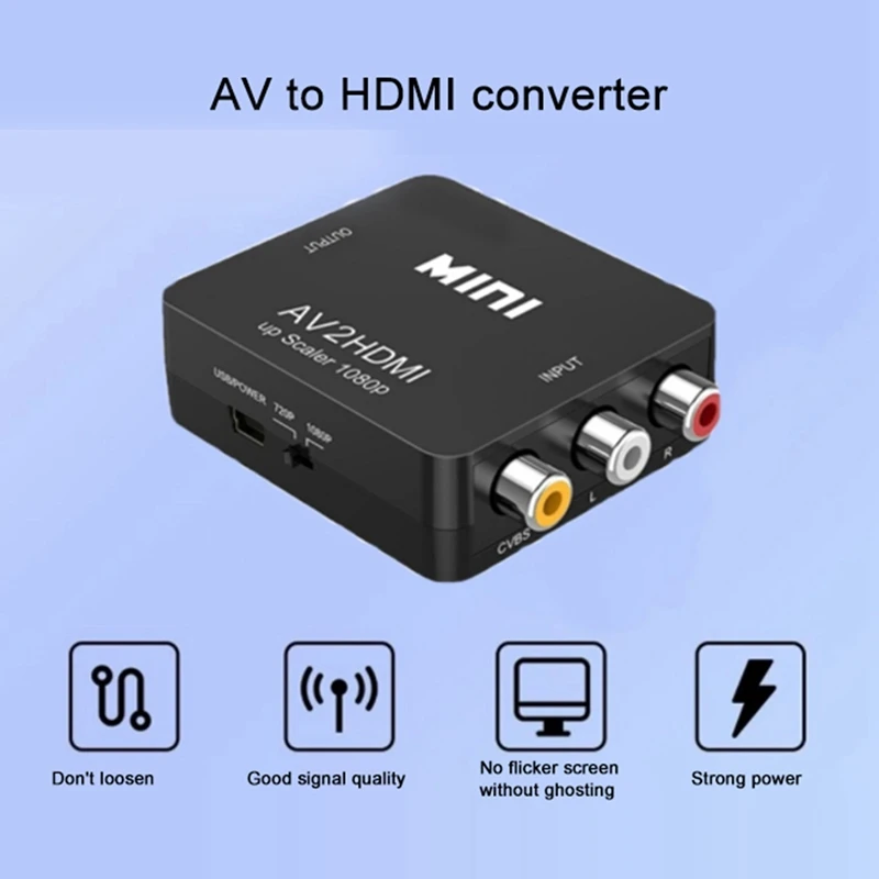 Преобразователь RCA в AV 1080P Mini CVBS видео аудио преобразователь адаптер PAL/NTSC для