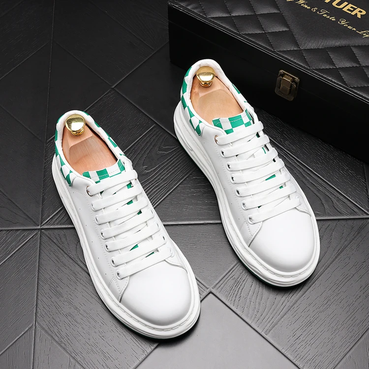 

Мужские кожаные кроссовки, Повседневная модная уличная спортивная обувь, белые, весна-осень