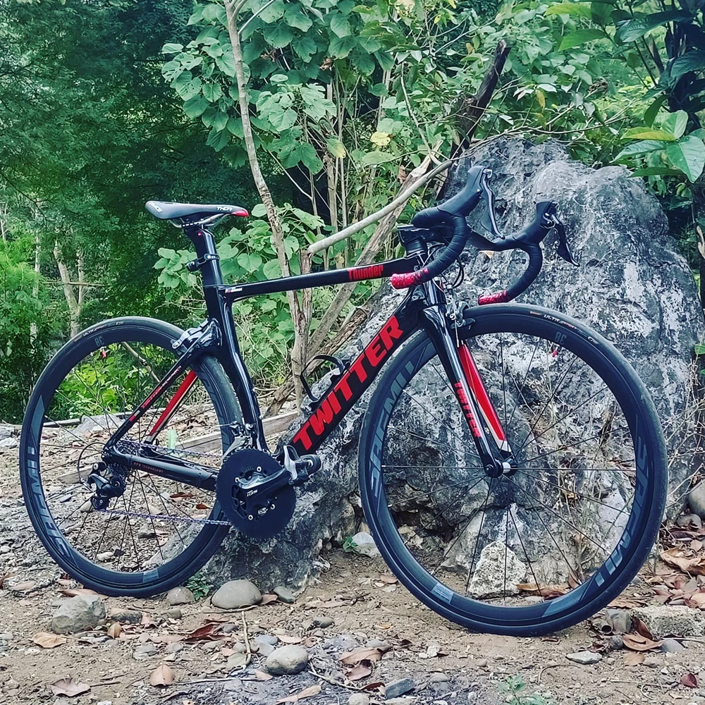 Cheap 700C Full Carbon Fiber Road Man Racing Bike 22S 24 Speed Gray Color Rim Brake Completed Bicycle With Free Shipping