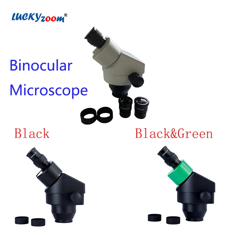 

7X-45X Binocular Microscope Head Aluminum Professional 10X Eyepiece Continuous Zoom 3 Color Stereo Microscopio 76MM Mount