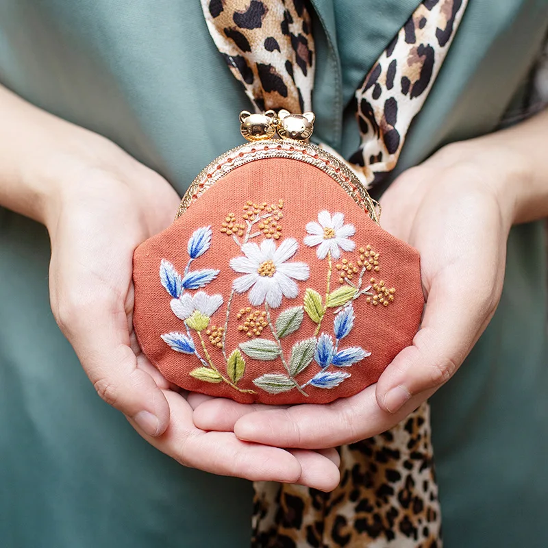 Набор для вышивания сделай сам кошелек сумка целуев цветочный узор вышивки