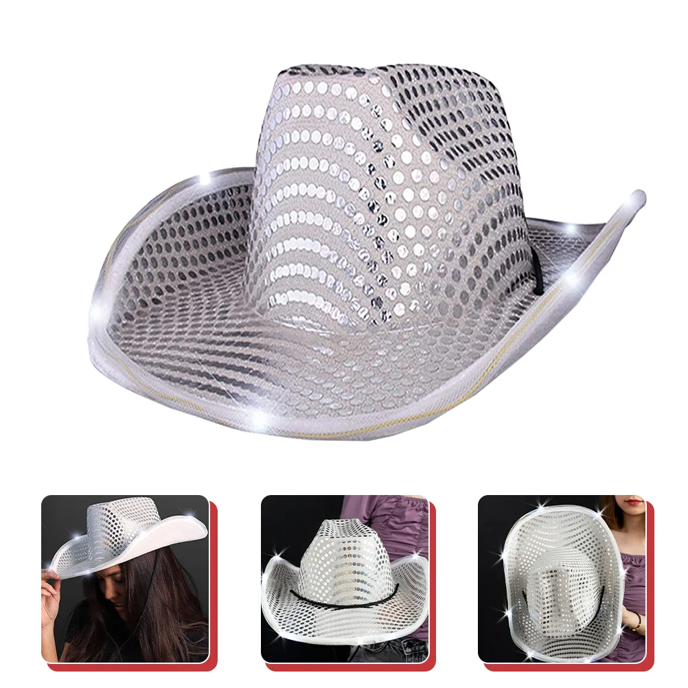 

Personalized Hat Decoration Western Style Cowgirl Hat Outdoor Lighted Hat