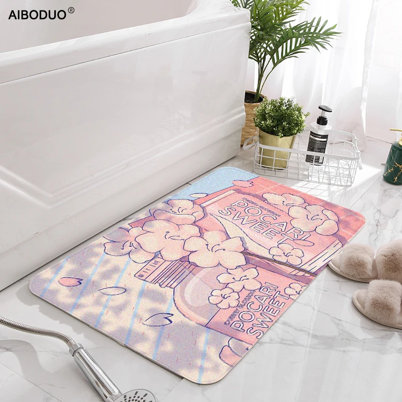 

Aiboduo Cute Food Drink Bath Mats Entrance Door Mat Carpet for Bath Bathroom Products Room Mat for Shower Toilet Cover Wc Rug