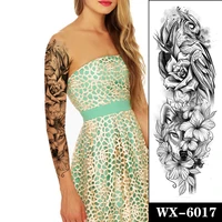 temporary tattoo stickers sexy rose flowers wolf eagle wing feathers fake tatto waterproof tatoo full arm large size women girl