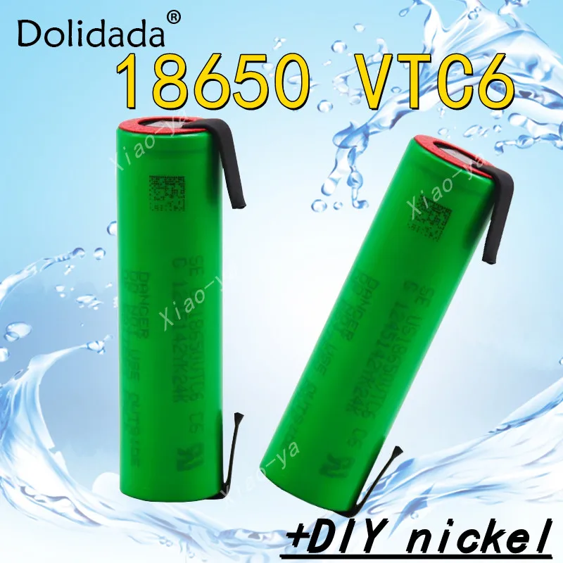 

Новый оригинальный Литиевый ПЕРЕЗАРЯЖАЕМЫЙ аккумулятор 18650 vtc6 3,7 в 3000 мАч 18650 для фонарика, аккумулятора для электронной сигареты, + никелевы...