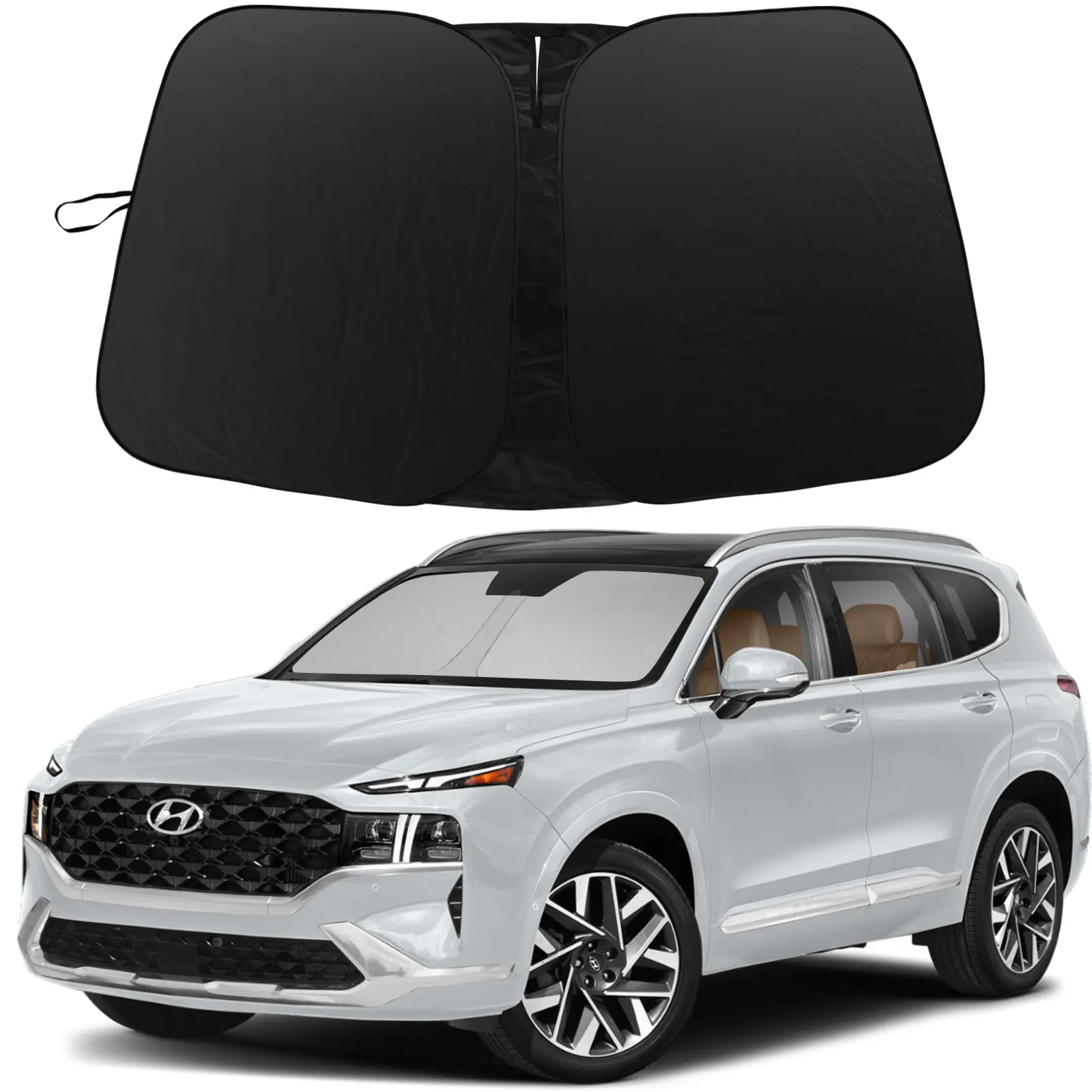 

Солнцезащитный козырек на лобовое стекло для 2019 2020 2021 2022 2023 Hyun-dai Santa Fe Солнцезащитный козырек на переднее окно Солнцезащитный козырек Блок УФ-лучей