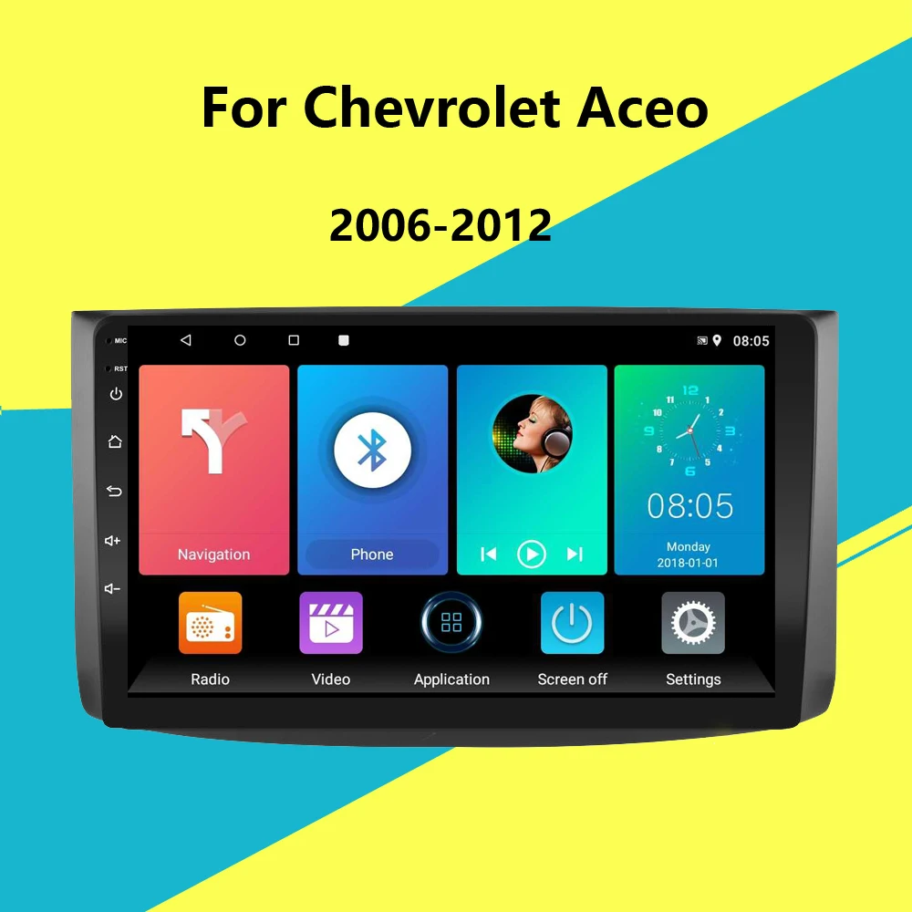 

2 Din Car Radio Android 9 Inch Touch Screen GPS Navigation Multimedia Player for Chevrolet Aveo 2006-2012 Head Unit Stereo