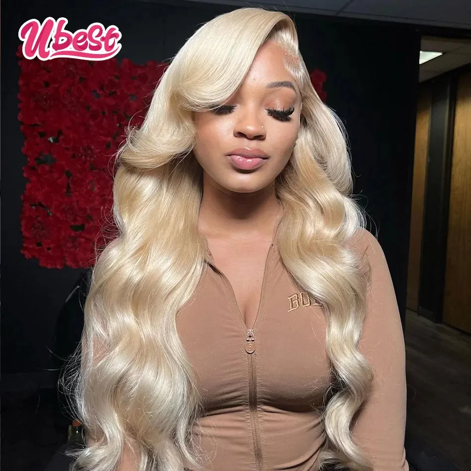 13x6 Омбре оранжевый 613 цвет BodyWave кружевной передний парик из человеческих волос 180%