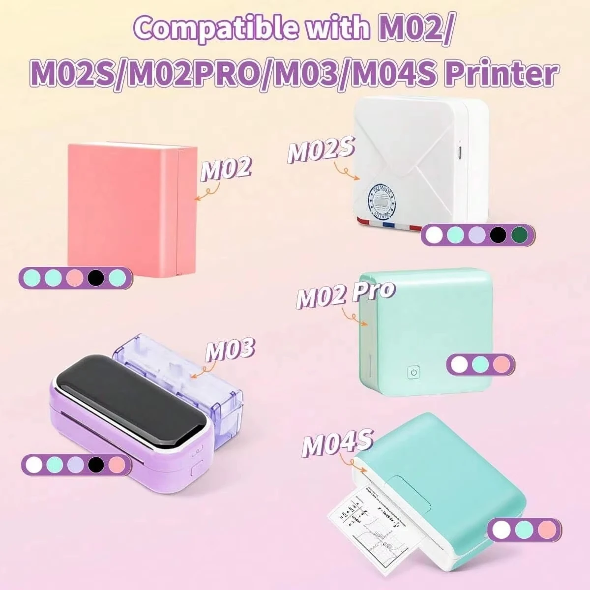 Цветная бумага для термонаклеек мини-принтера M02/M02 Pro/M02S/M03 Черный Герой на