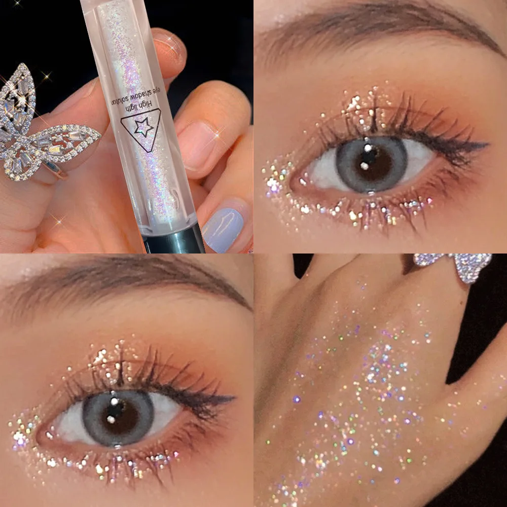 

Diamond Shimmer Waterproof Liquid Glitter Eyeliner Eyeshadow Shiny Metallic Eyeliner Pen Highlighter for Eye Beauty Party Makeup
