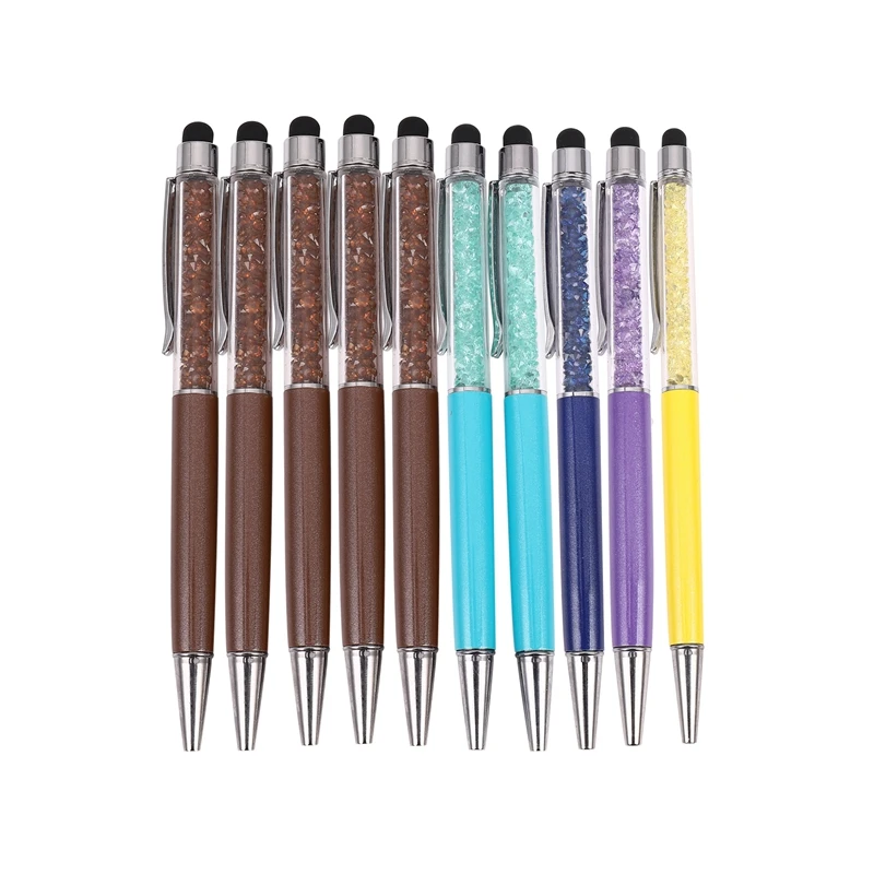 

10 Pcs Crystal Pen Diamond Ballpoint Pens Stationery Pen Novelty Gift Office Material School Supplies