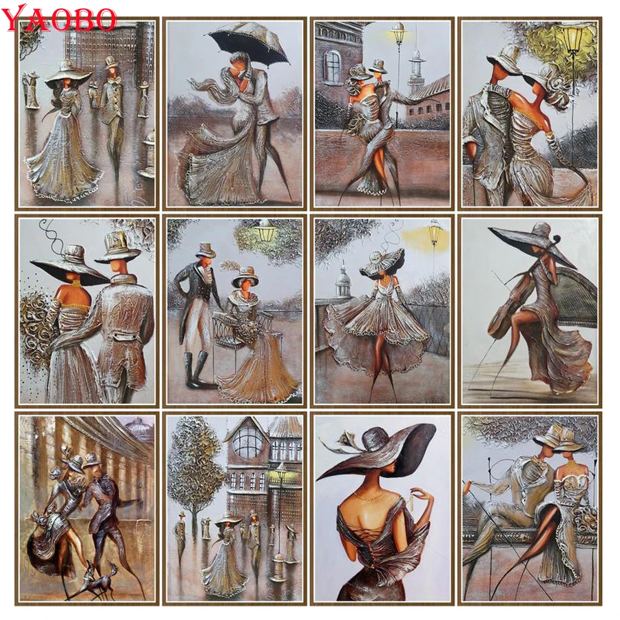 

Полноразмерная алмазная живопись, уличная картина для пар, ручная роспись, искусство, рисование на холсте, подарок, алмазная вышивка, мозаика ручной работы