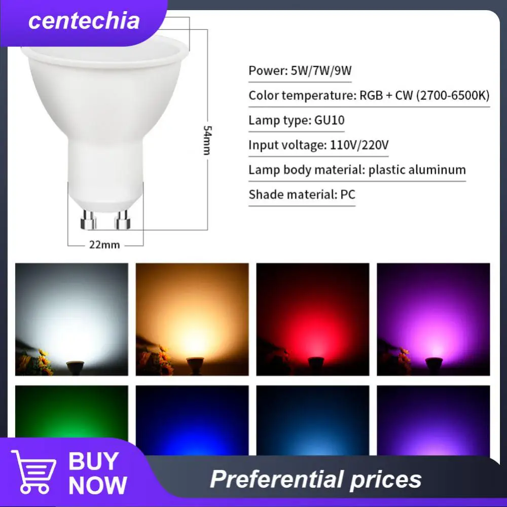 

Voice Controlled Rgbcw Smart Bulb 9w Wifi Lamp Cup 7w Tuya Lamp Bulb Smart Home Dimming