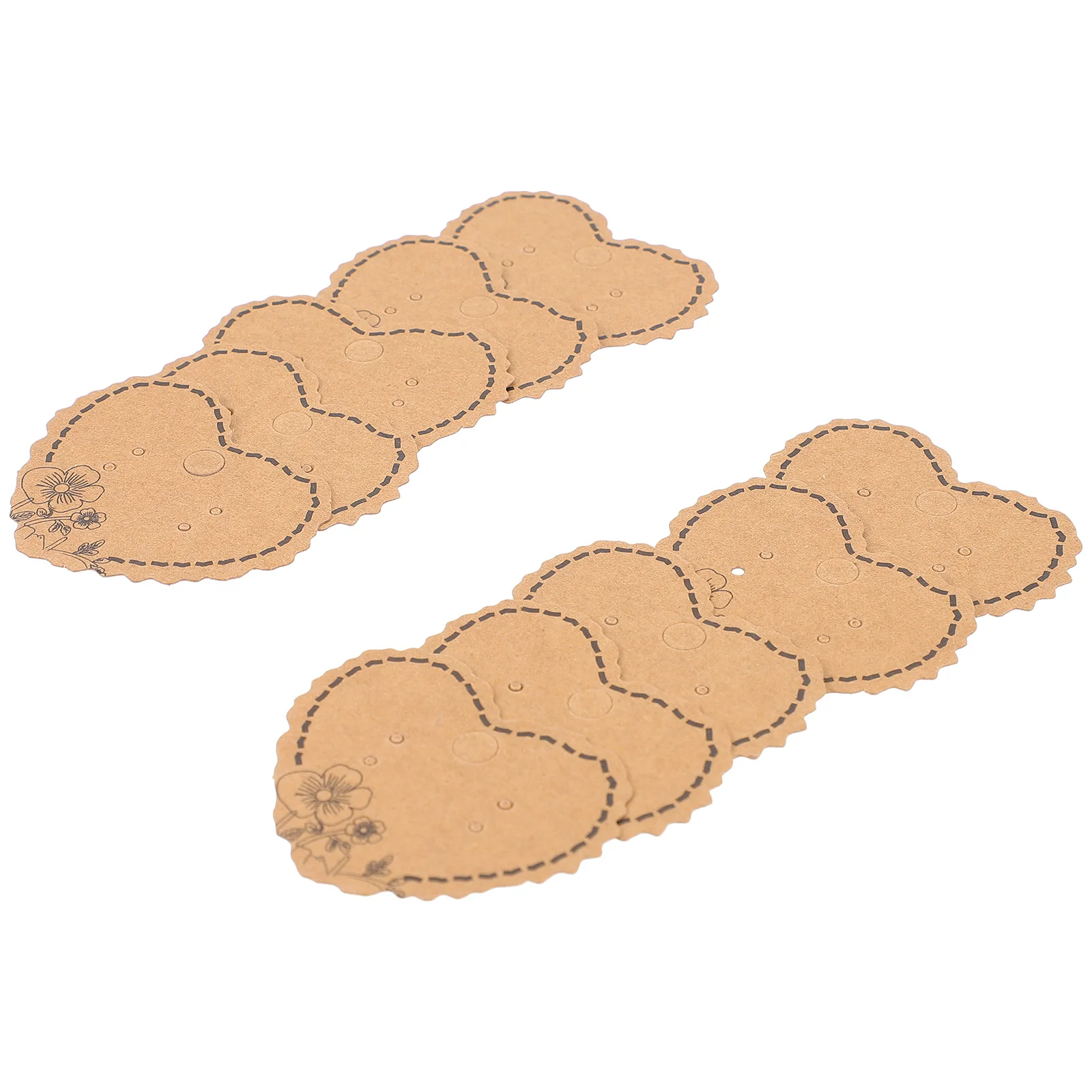 

100pcs Earring Cards for Display Brown Kraft Paper Necklace Holders