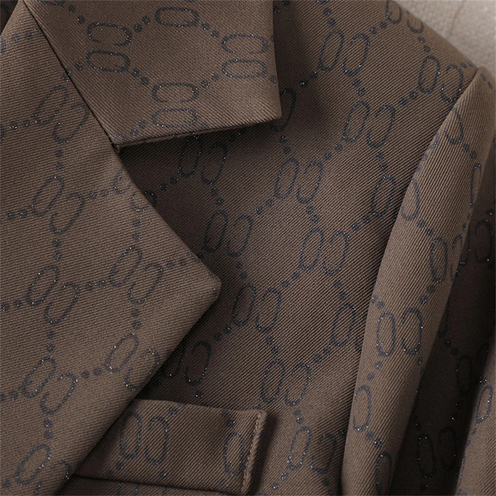 Fashion Women Blazer 2023 New in Casual Print Slim Single Breasted Coats Outwear Female Office Lady Business Formal Jacket