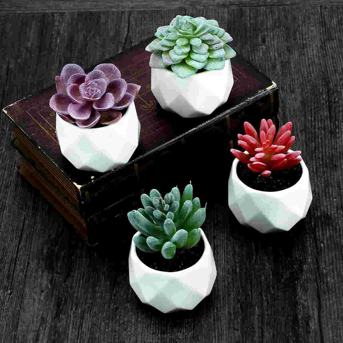 

4 шт., Декоративные искусственные растения с горшками