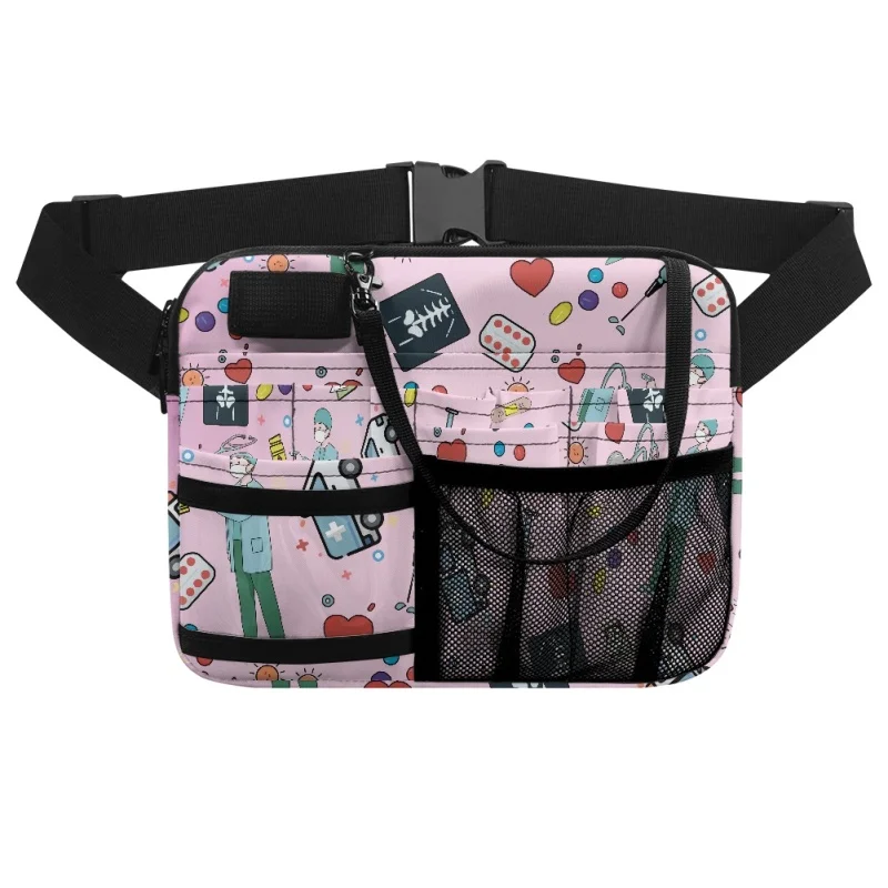 Twoheartsgirl Casual Nurse Organizer Belt Multifunction Women Fanny Pack Large Capacity Waist Bag for Medica Scissors Care Tool